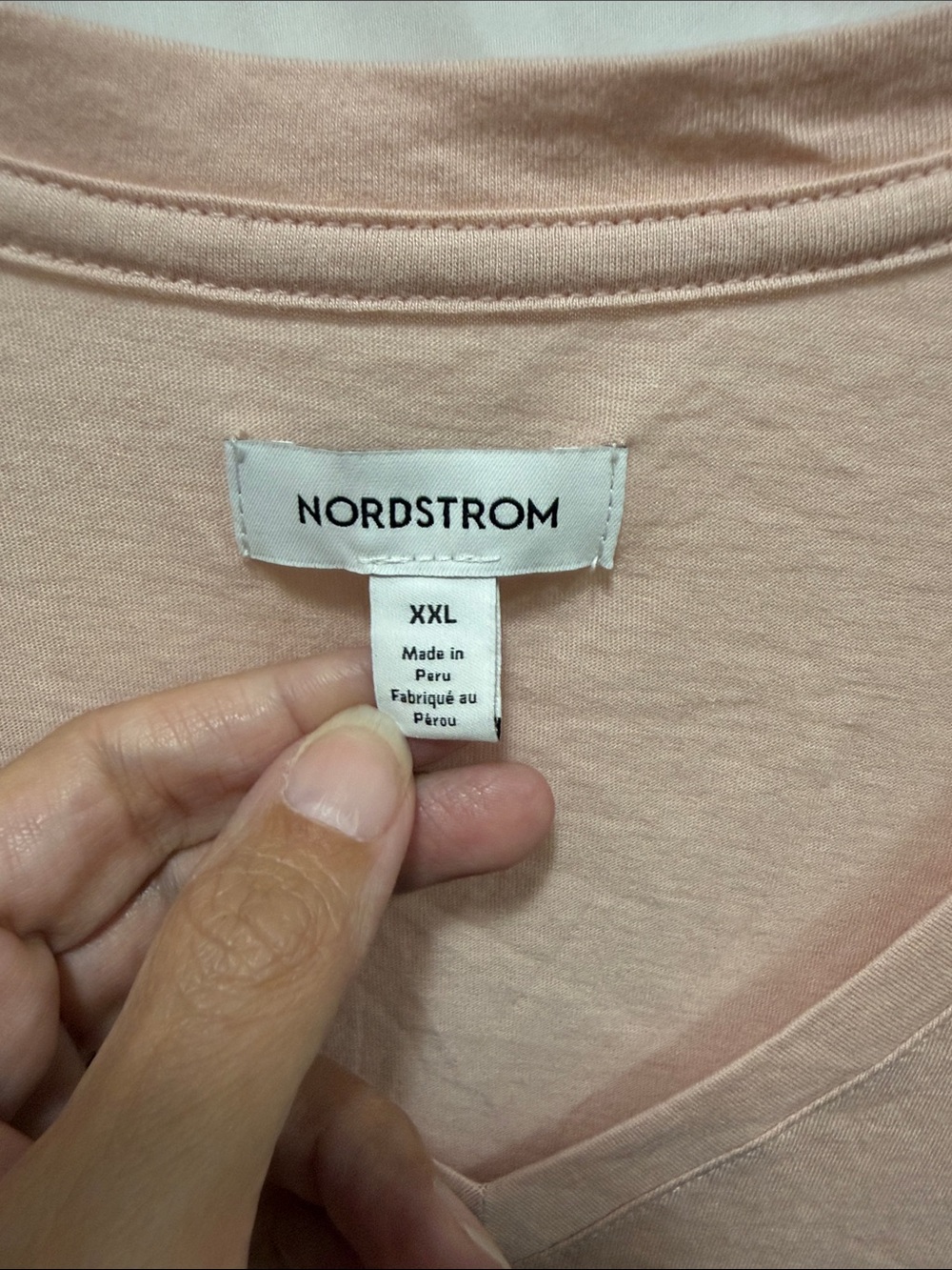 Nordstrom Short Sleeve V-Neck Tee in Blush - Picture 2 of 4